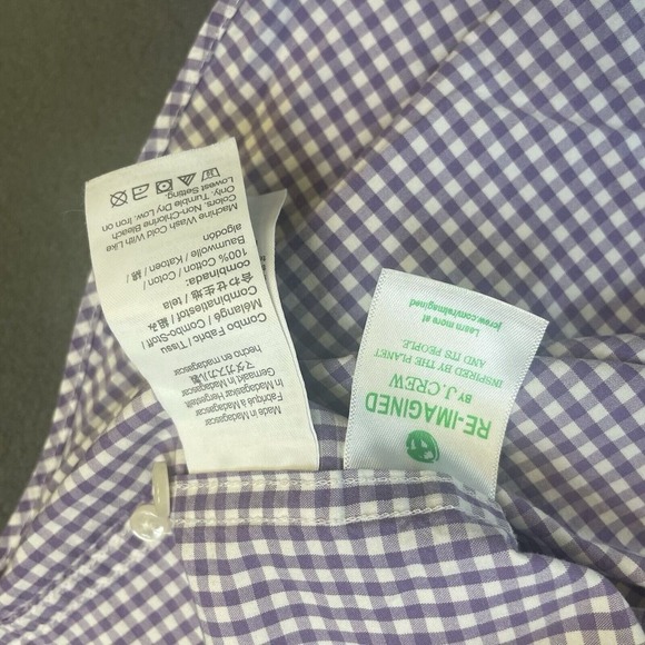 J. Crew Classic Button‎ Down Shirt Organic Cotton Gingham Check Small - Picture 4 of 13